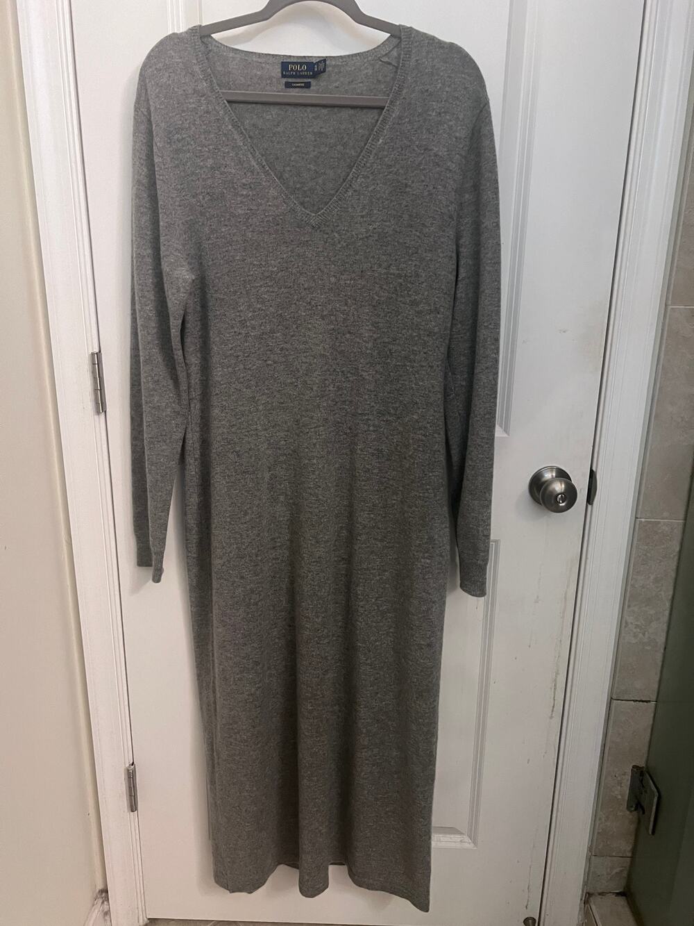 Polo Ralph Lauren Cashmere V-Neck Maxi Sweater Dress XL Old money Quiet luxury